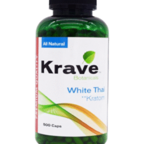 Krave Botanicals White Thai Kratom Capsules 500ct