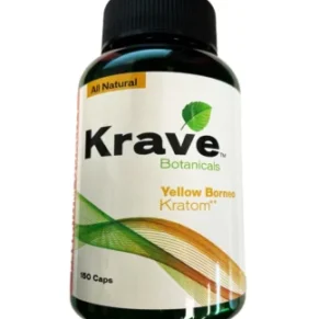 Krave Botanicals Yellow Borneo Kratom Capsules 150ct