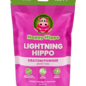 Happy Hippo Lightning Hippo White Thai Kratom Powder 8oz