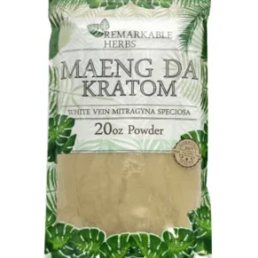 Maeng Da White Vein Remarkable Herbs Kratom Powder 20oz Bag