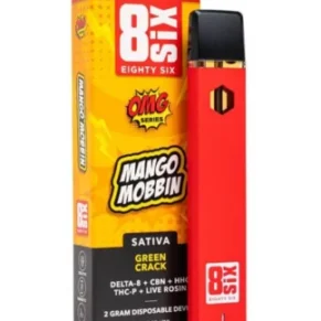 Mango Mobbin Green Crack 8SIX OMG Series Live Rosin Blend Disposable 2G