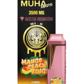 Mango Peach Kings Muha Meds THC-A Delta-9 Melted Diamonds Disposable 3.5G