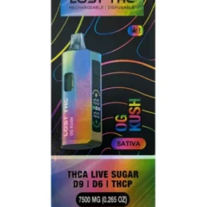 OG Kush Lost THC D9+D6+THCP+THCA Live Sugar Rechargeable Disposable 7500MG