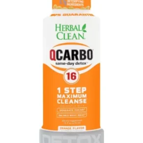 Orange Herbal Clean QCarbo16 Same-Day Premium Detox Drink 16 Fl Oz