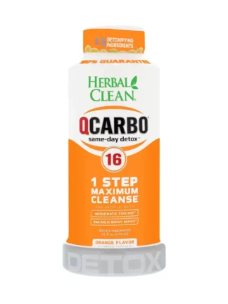 Orange Herbal Clean QCarbo16 Same-Day Premium Detox Drink 16 Fl Oz
