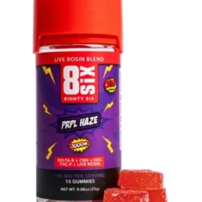 PRPL Haze 8SIX OMG Series Live Rosin D8+HHC+THC-P Gummies 1000mg