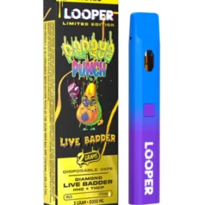 Papaya Punch Looper Limited Edition Diamond Live Badder HHC+THC-P Disposable Vape 2G