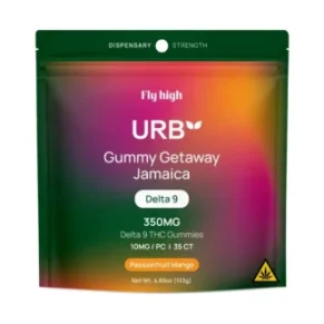 Passionfruit Mango Fly High URB D9 Getaway Gummies 350mg 35ct