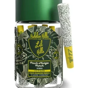 Peach Mango Punch Hidden Hills Lil Hills VVS Liquid Diamond Pre Rolls 3.5G