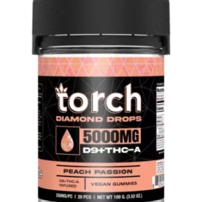 Peach Passion Torch Diamond Drops Vegan Gummies 5000mg