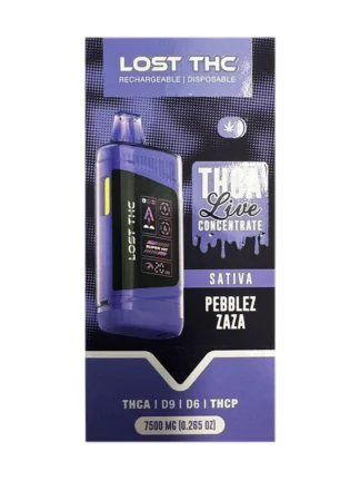 Pebblez Zaza Lost THC THCA Blend Live Concentrate Disposible 7500MG