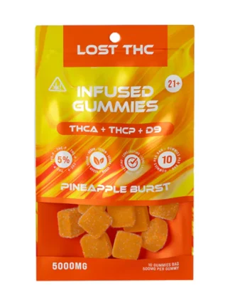 Pineapple Burst Lost THC THCA+THCP+D9 Infused Gummies 5000MG