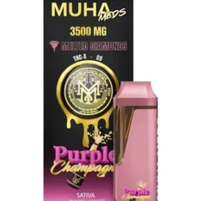 Purple Champagne Muha Meds THC-A Delta-9 Melted Diamonds Disposable 3.5G