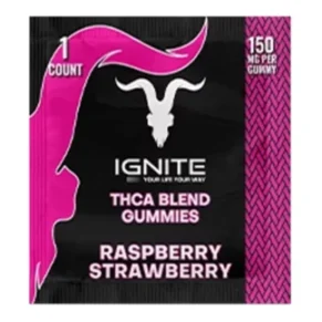 Raspberry Strawberry Ignite THC-A Blend Gummies 150mg
