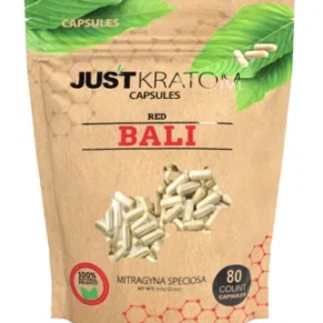 Red Bali Just Kratom Mitragyna Speciosa Capsules 80ct