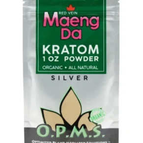 Red Maeng DA OPMS Kratom Silver Powder 1oz Bag