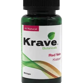Red Vein Krave Botanicals Kratom Capsules 75ct