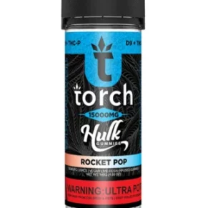 Rocket Pop Torch Live Resin D9 + THCP Hulk Gummies 15000MG