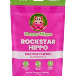 Happy Hippo Rockstar Hippo White Maeng Da Kratom Powder 4oz