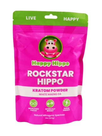 Happy Hippo Rockstar Hippo White Maeng Da Kratom Powder 8oz