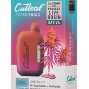 Sherbet Cutleaf 2.0 CBD THC Live Rosin Vape 5G