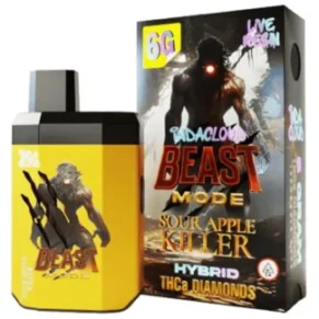 Sour Apple Killer IndaCloud Beast Mode THCA Live Resin Diamonds Disposable 6G