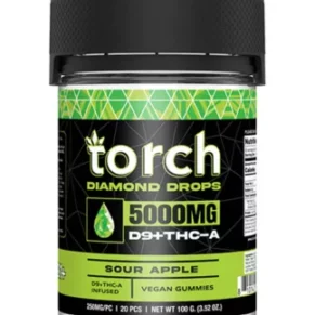 Sour Apple Torch Diamond Drops Vegan Gummies 5000mg