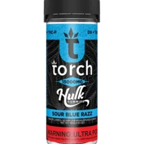 Sour Blue Razz Torch Live Resin D9 + THCP Hulk Gummies 15000MG