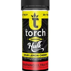 Sour Lemon Cherry Torch Live Resin D9 + THCP Hulk Gummies 15000MG
