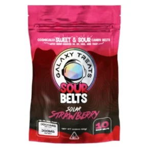 Solar Strawberry Galaxy Treats Sour Belts D8+D9+HHC+THCP Gummies 3000mg