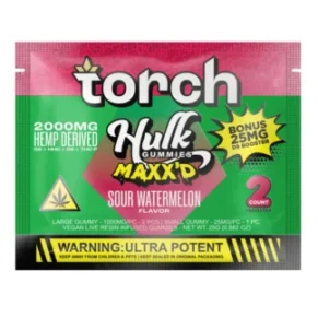 Sour Watermelon Torch Hulk MAXX’D  Gummies 2000mg