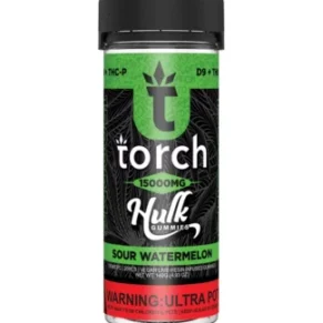 Sour Watermelon Torch Live Resin D9 + THCP Hulk Gummies 15000MG