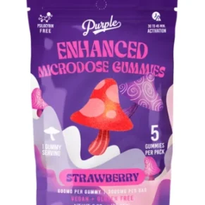 Strawberry Purple Organics Mushroom Enhanced Microdose Gummies 5ct