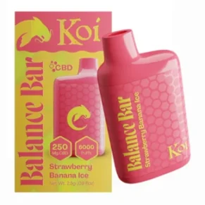 Strawberry Banana Ice KOI Balance Bar CBD 6000 Puffs Disposable Vape