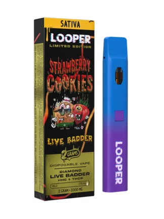 Strawberry Cookies Looper Limited Edition Diamond Live Badder HHC+THC-P Disposable Vape 2G
