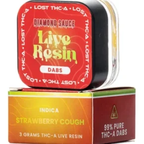 Strawberry Cough Lost THC Diamond Sauce THC-A Live Resin Dabs 3G