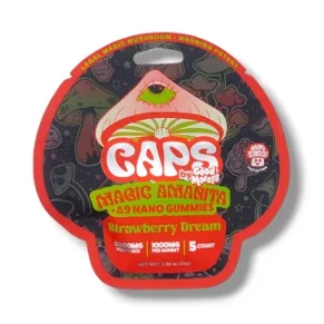 Strawberry Dream CAPS Good Morels Magic Amanita+D9 Nano Gummies 5000mg