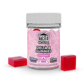 Strawberry Tre House Delta 8 Gummies 500mg