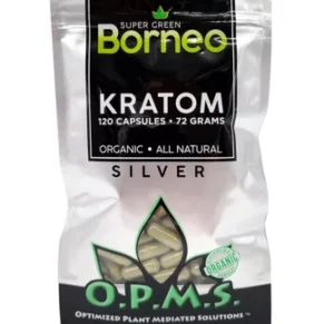 Super Green Borneo OPMS Silver Kratom Capsules 120ct