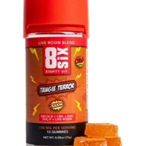 Tangie Terror 8SIX OMG Series Live Rosin D8+HHC+THC-P Gummies 1000mg