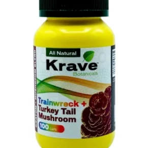 Trainwreck + Turkey Tail Mushroom Krave Botanicals Kratom Capsules 100ct