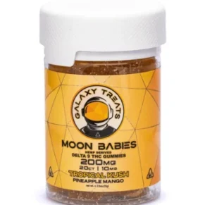 Tropical Kush Pineapple Mango Galaxy Treats Moon Babies D9 THC Gummies 200mg