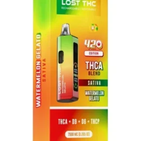 Watermelon Gelato Lost THC 420 Edition THCA Blend Rechargable Disposible 7500MG