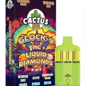 Wedding Cake | Gelato | Strawberry Cream Cactus Labs Glock 9 THC + Liquid Diamonds 3in1 Vape 9000mg