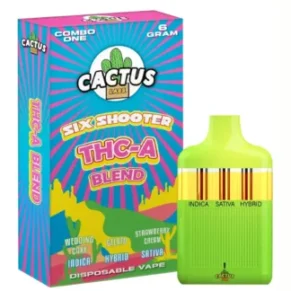 Wedding Cake | Gelato | Strawberry Cream Cactus Labs Six Shooter THC-A Blend Disposable 6G