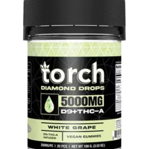 White Grape Torch Diamond Drops Vegan Gummies 5000mg