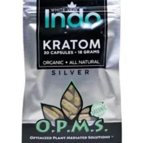 White Indo OPMS Silver Kratom Capsules 30ct