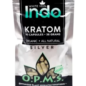 White Indo OPMS Silver Kratom Capsules 60ct
