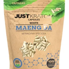 White Maeng Da Just Kratom Mitragyna Speciosa Capsules 1000ct