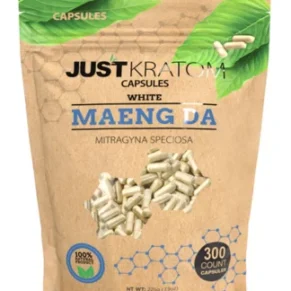 White Maeng Da Just Kratom Mitragyna Speciosa Capsules 300ct
